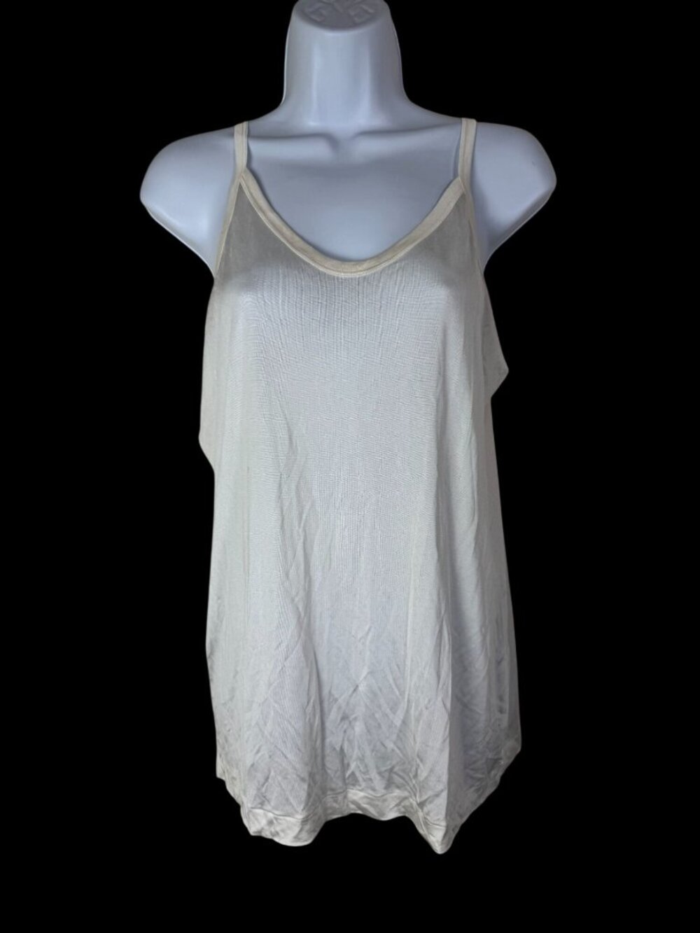 WinterSilks Womens XL White 100% Silk Camisole Tank Top Lightweight Sheer